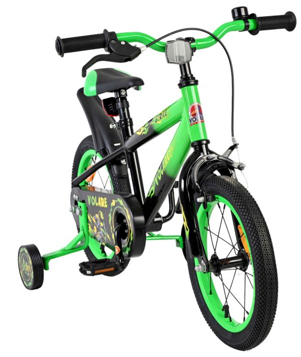 Volare Strike Kinderfiets - Jongens - 14 inch - Zwart Groen