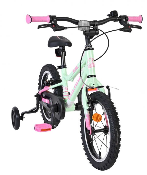 Volare Milano Kinderfiets - Meisjes - 14 inch - Mintgroen - Twee handremmen