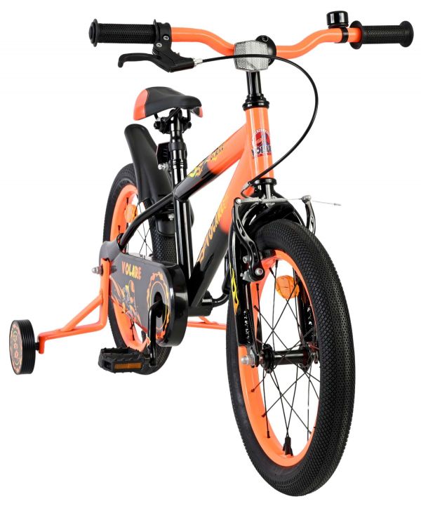 Volare Strike Kinderfiets - Jongens - 16 inch - Zwart Oranje - Twee Handremmen