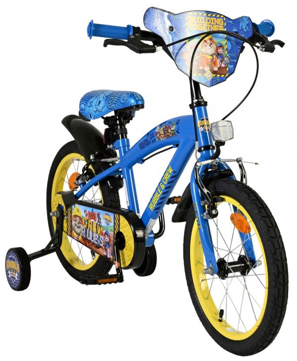 Paw Patrol -Rubble & Crew Kinderfiets - Jongens - 16 inch - Blauw - Twee handremmen