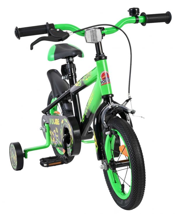 Volare Strike Kinderfiets - Jongens - 12 inch - Zwart Groen