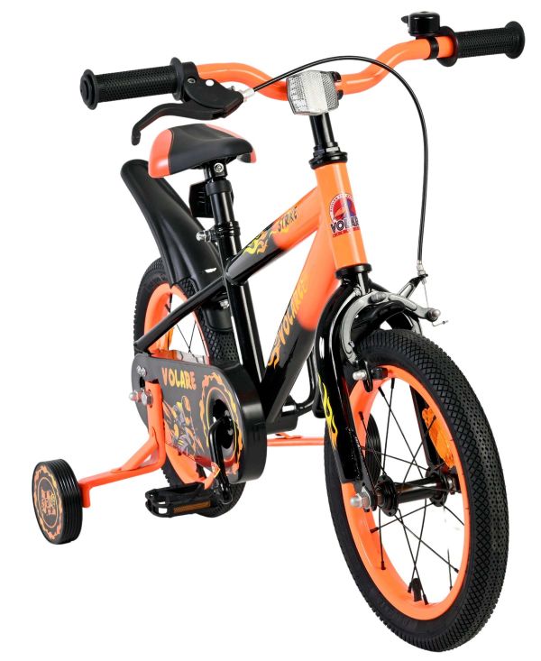 Volare Strike Kinderfiets - Jongens - 14 inch - Zwart Oranje