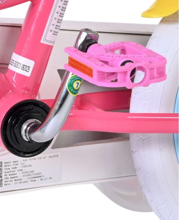 Peppa Pig Kinderfiets - Meisjes - 12 inch - Roze - Twee handremmen