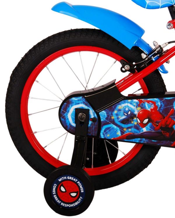 Spider-Man Kinderfiets - Jongens - 16 inch - Blauw/Rood - Twee handremmen