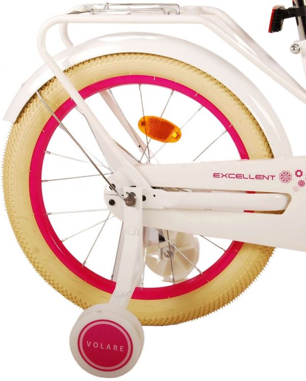 Volare Excellent Kinderfiets - Meisjes - 18 inch - Wit - 95% afgemonteerd