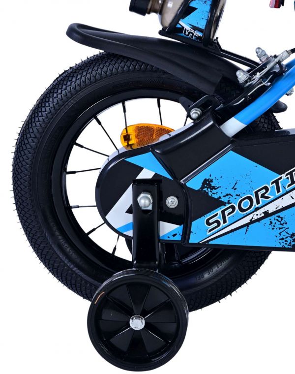 Volare Sportivo Kinderfiets - Jongens - 12 inch - Blauw Zwart - Twee Handremmen