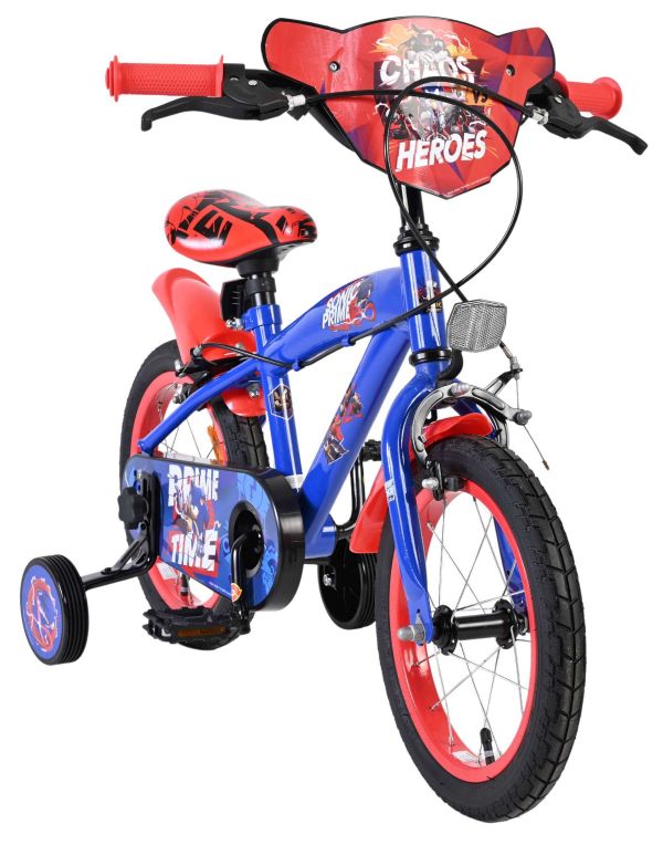Sonic Prime Kinderfiets - Jongens - 14 inch - Blauw Rood - Twee handremmen