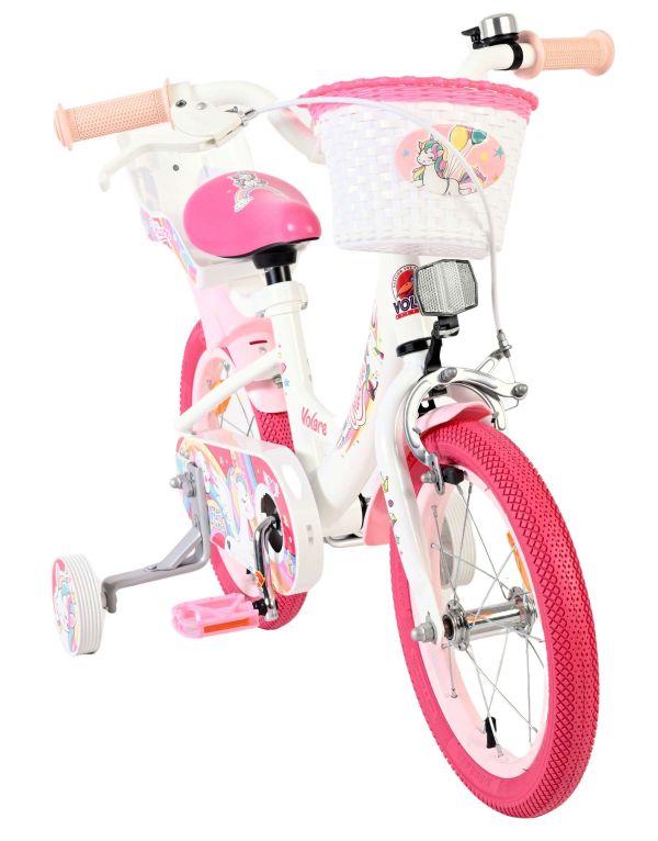 Volare Unicorn Kinderfiets - Meisjes - 14 inch - Wit