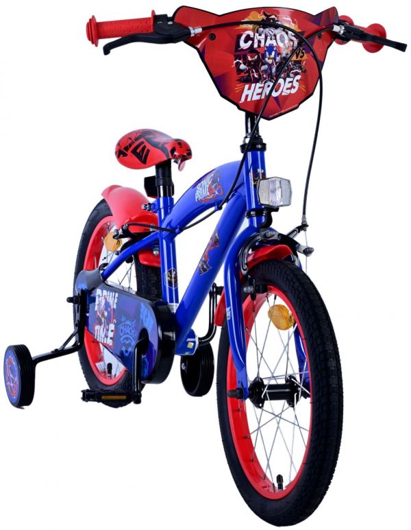 Turbo Crew Kinderfiets - Jongens - 16 inch - Blauw Rood - Twee handremmen