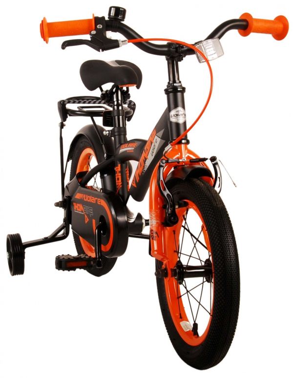 Volare Thombike Kinderfiets - Jongens - 14 inch - Zwart Oranje Volare Thombike Kinderfiets - Jongens - 14 inch - Zwart Oranje
