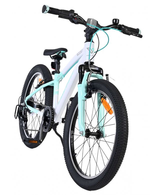 Volare Boost Kinderfiets - 20 inch - 7 Speed - Wit/Mintgroen