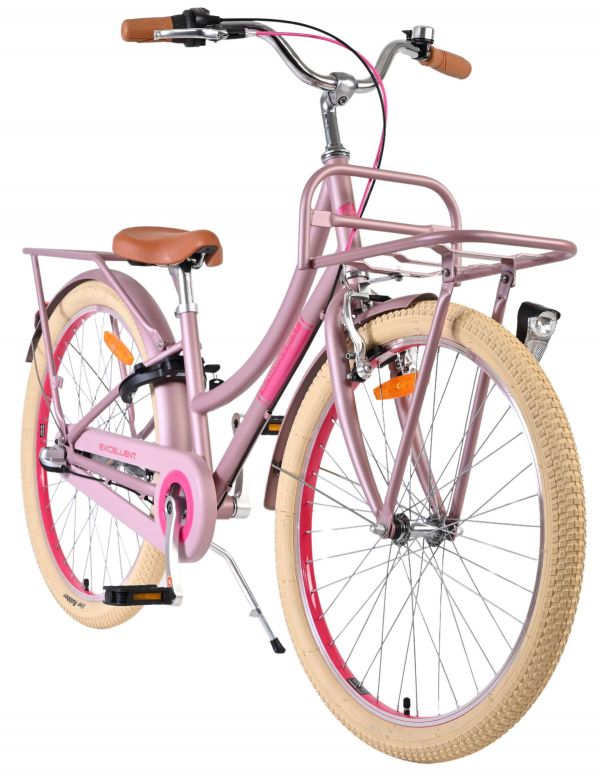 Volare Excellent Kinderfiets - Meisjes - 24 inch - Mat Roze- Shimano Nexus 3 versnellingen