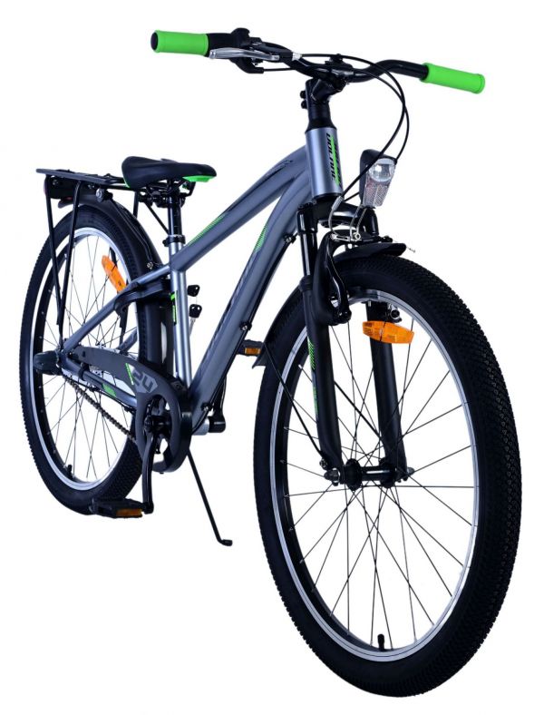 Volare Cross Kinderfiets - Jongens - 24 inch - donker Grijs- 3 versnellingen