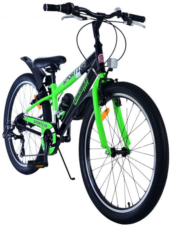 Volare Sportivo Kinderfiets - Jongens - 24 inch - 7 Speed - Zwart Groen