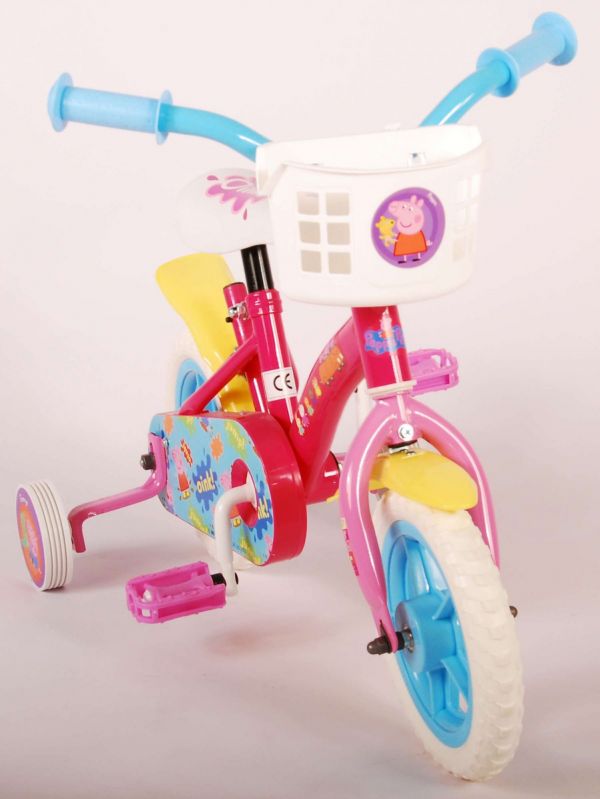 Peppa Pig Kinderfiets - Meisjes - 10 inch - Roze/Blauw - Doortrapper