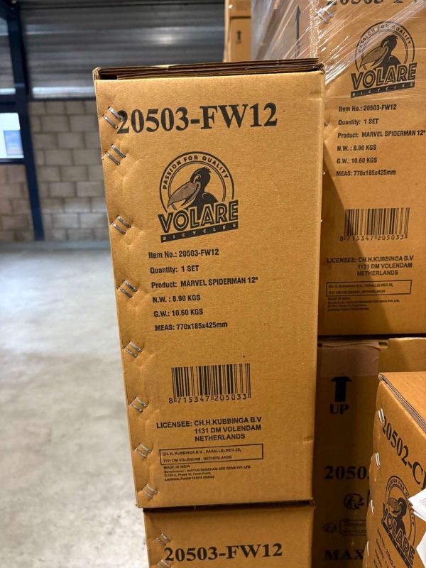 Spider-Man Kinderfiets - Jongens - 12 inch - Blauw/Rood - Twee handremmen