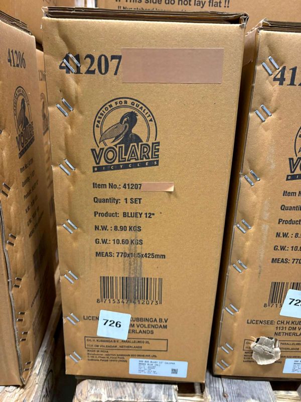 Bluey Kinderfiets 12 inch - Lichtblauw - Twee handremmen