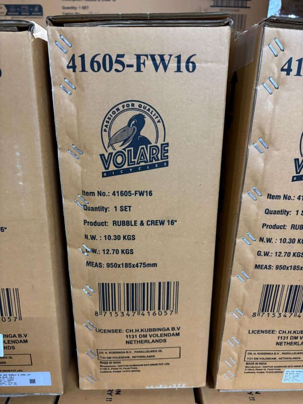 Rubble & Crew Kinderfiets - Jongens - 16 inch - Blauw - Twee handremmen