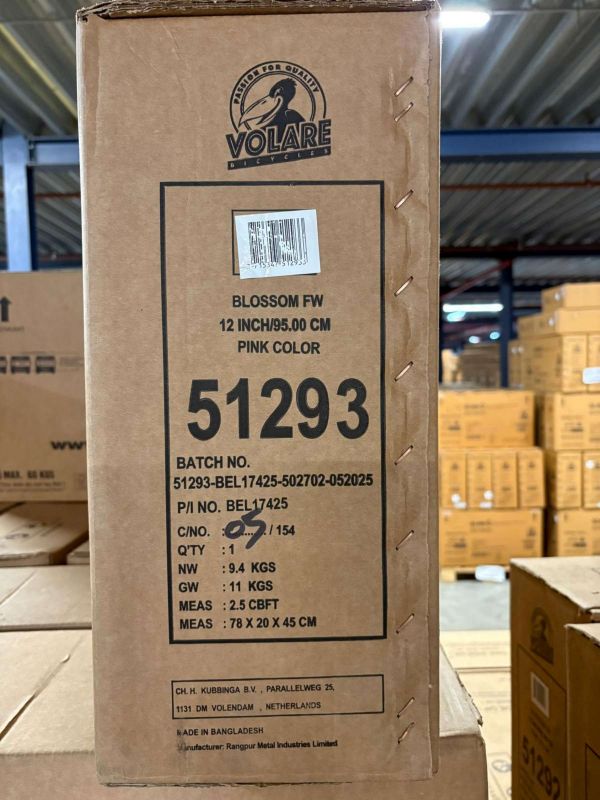 Volare Blossom Kinderfiets - Meisjes - 12 inch - Roze - Twee handremmen