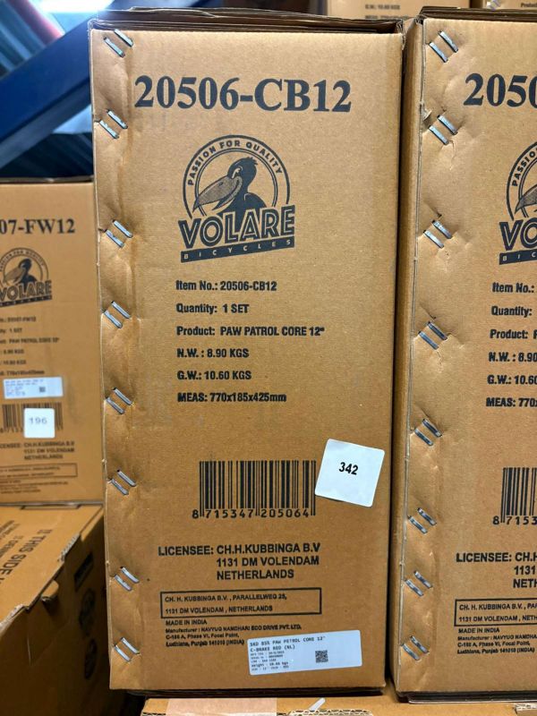 Paw Patrol Kinderfiets - Jongens - 12 inch - Rood/Blauw