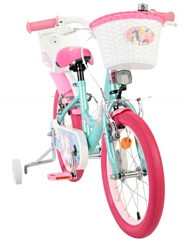 Volare Unicorn Kinderfiets - Meisjes - 16 inch - Groen - Twee Handremmen