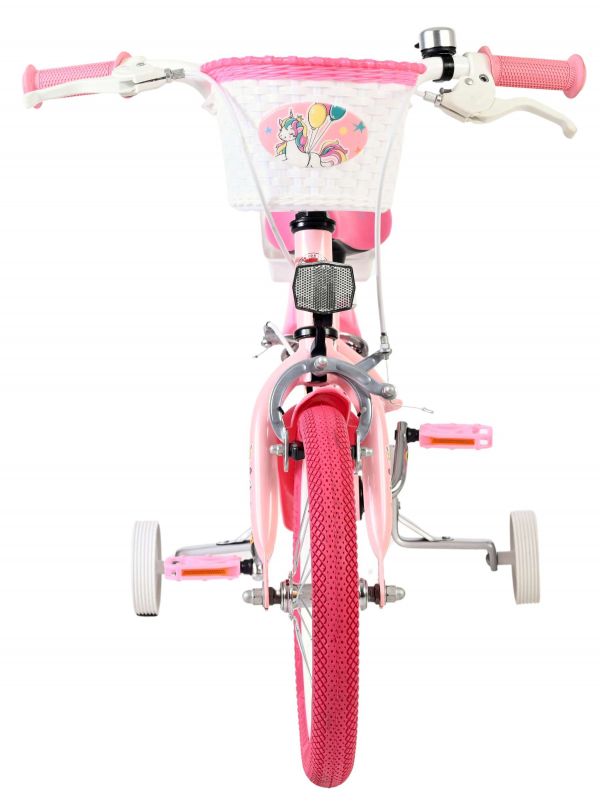 Volare Unicorn Kinderfiets - Meisjes - 14 inch - Roze - Twee Handremmen