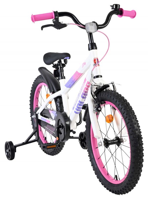Volare Lily Kinderfiets - Meisjes - 18 inch - Wit Roze Paars