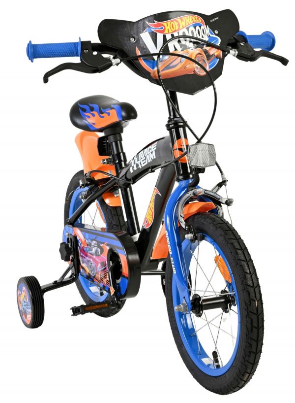 Hot Wheels Kinderfiets - Jongens - 14 inch - Zwart - Twee handremmen