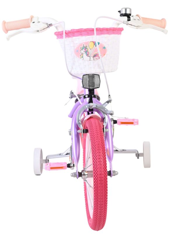 Volare Unicorn Kinderfiets - Meisjes - 14 inch - Paars - Twee Handremmen