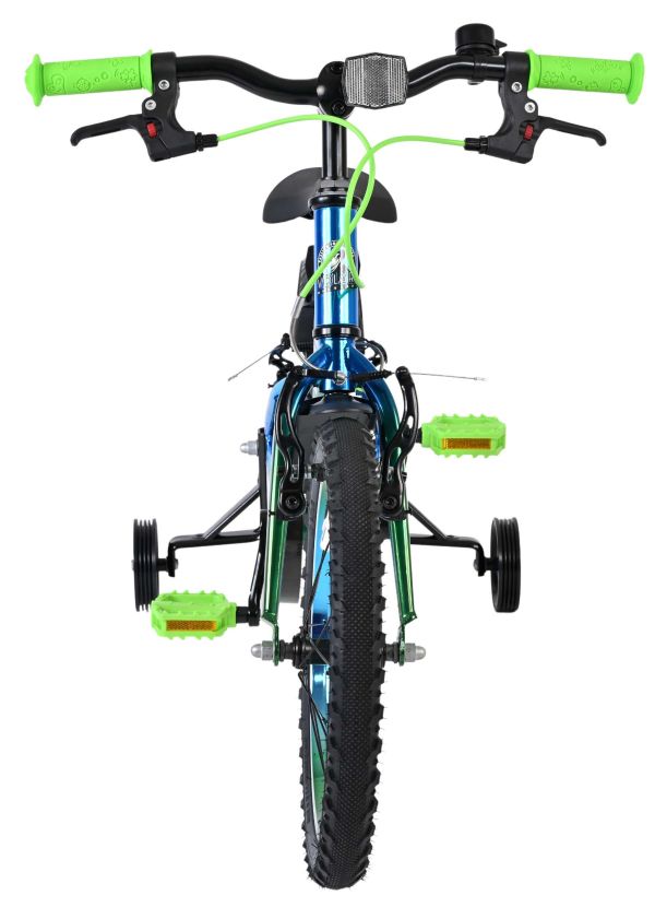 Volare Chrome Kinderfiets - Jongens - 16 inch - Blauw Groen - Twee Handremmen