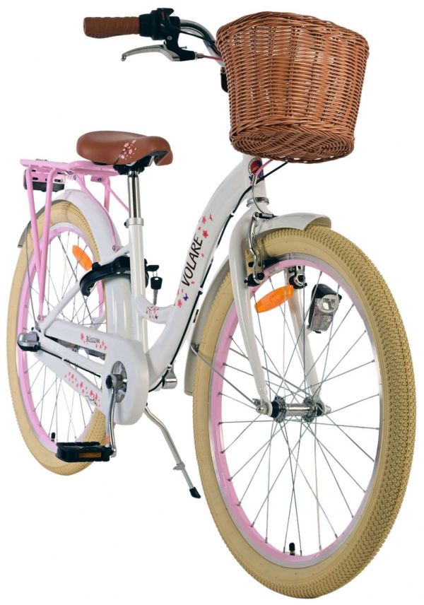 Volare Blossom Kinderfiets - Meisjes - 24 inch - Wit - 3 Versnellingen