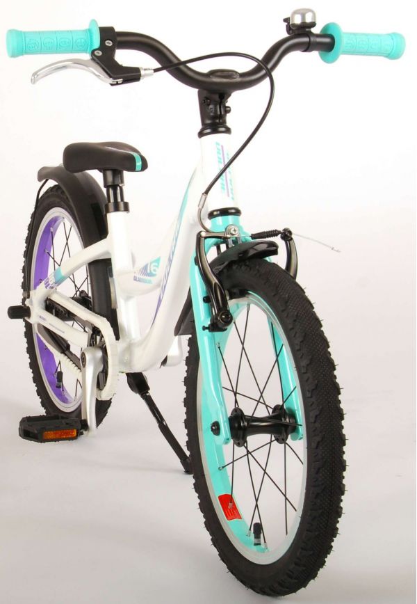 Volare Glamour Kinderfiets - Meisjes - 16 inch - Wit/Mint Groen - Prime Collection