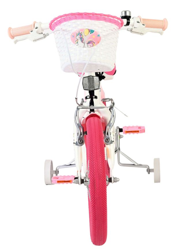 Volare Unicorn Kinderfiets - Meisjes - 16 inch - Wit - Twee Handremmen