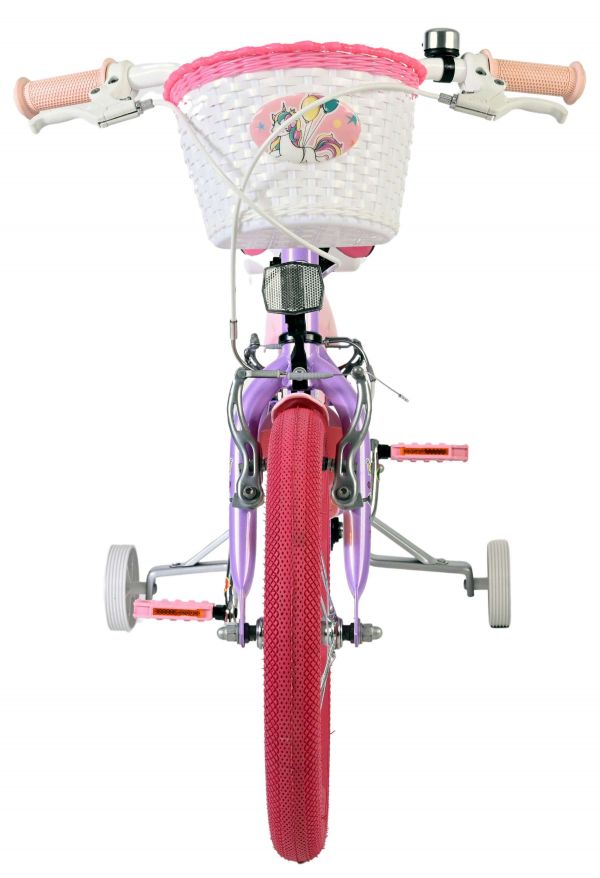 Volare Unicorn Kinderfiets - Meisjes - 16 inch - Paars - Twee Handremmen