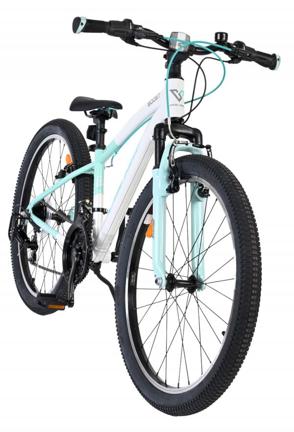 Volare Boost Kinderfiets - 24 inch - Wit/Mintgroen - 21 Speed