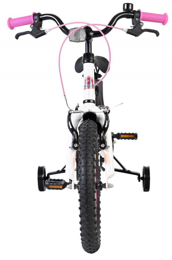 Volare Lily Kinderfiets - Meisjes - 16 inch - Wit Roze Paars - Twee Handremmen