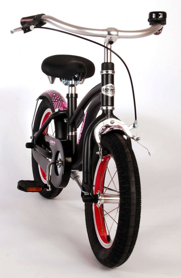 Volare Miracle Kinderfiets - Meisjes - 14 inch - Mat Zwart - Prime Collection