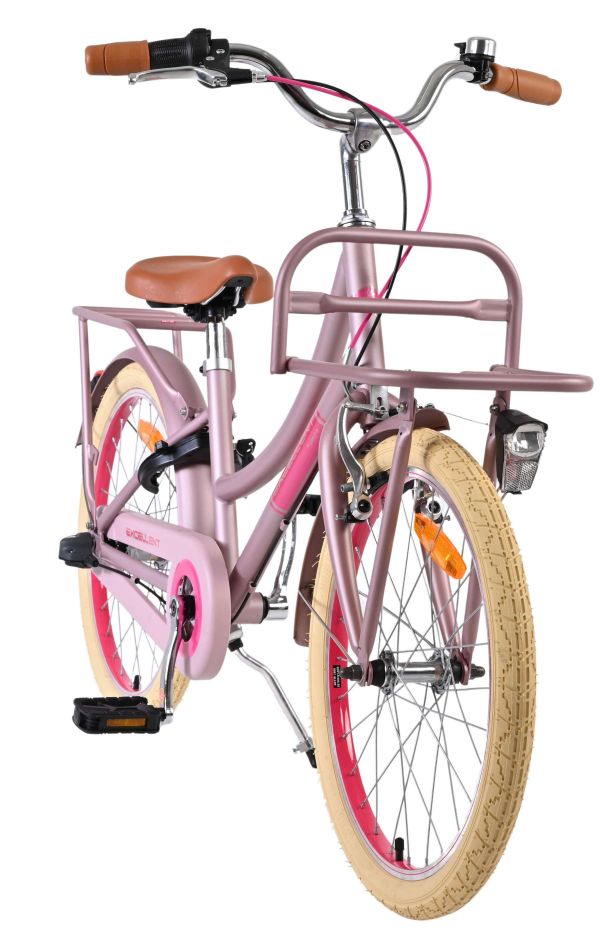 Volare Excellent Kinderfiets - Meisjes - 20 inch - Mat Roze - Shimano Nexus 3 versnellingen