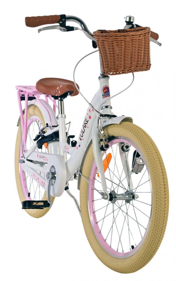 Volare Blossom Kinderfiets - Meisjes - 20 inch - Wit - Twee handremmen