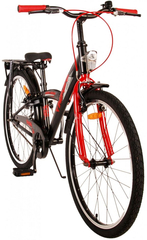 Volare Thombike Kinderfiets - Jongens - 24 inch - Zwart Rood - Twee handremmen
