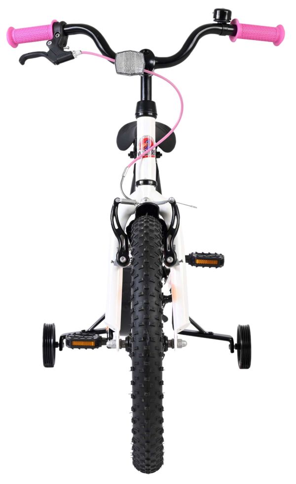 Volare Lily Kinderfiets - Meisjes - 18 inch - Wit Roze Paars - Twee handremmen